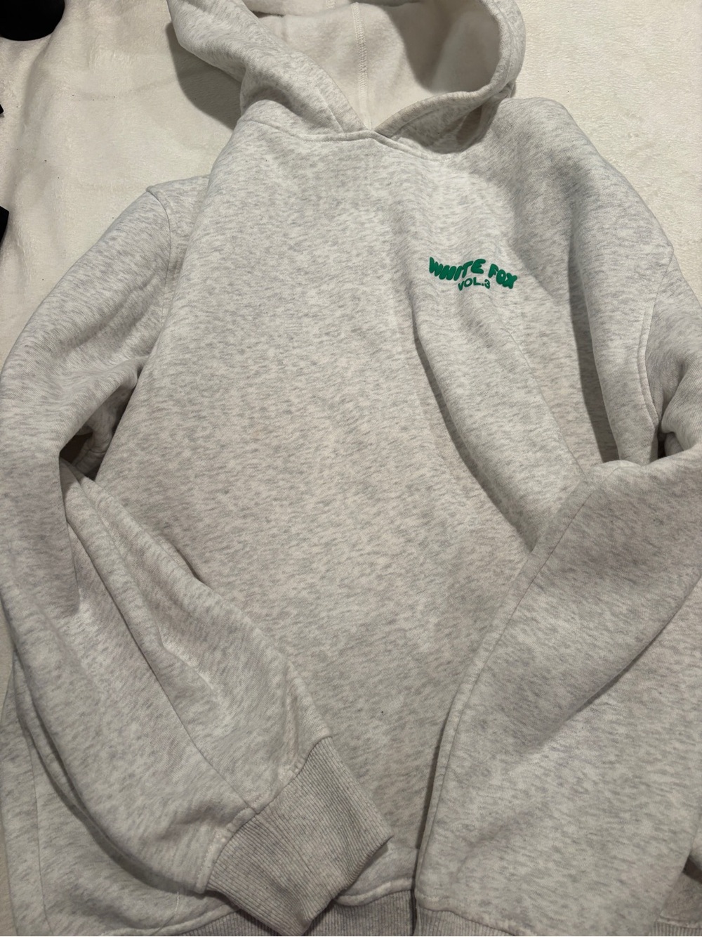 White Fox Boutique Light Gray Hoodie with Green Logo - Picture 2 of 3